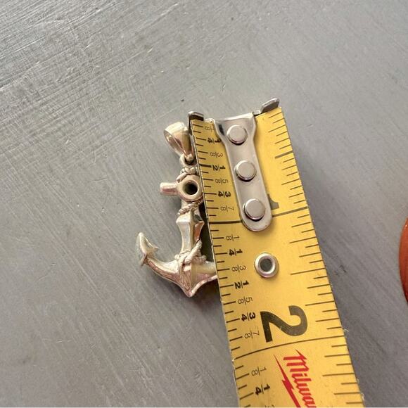 925 Sterling Silver Anchor Pendant for Necklace - Picture 5 of 9